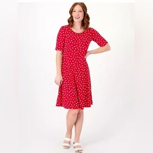 Susan Graver Petite Liquid Knit Fit & Flare Dress NWOT